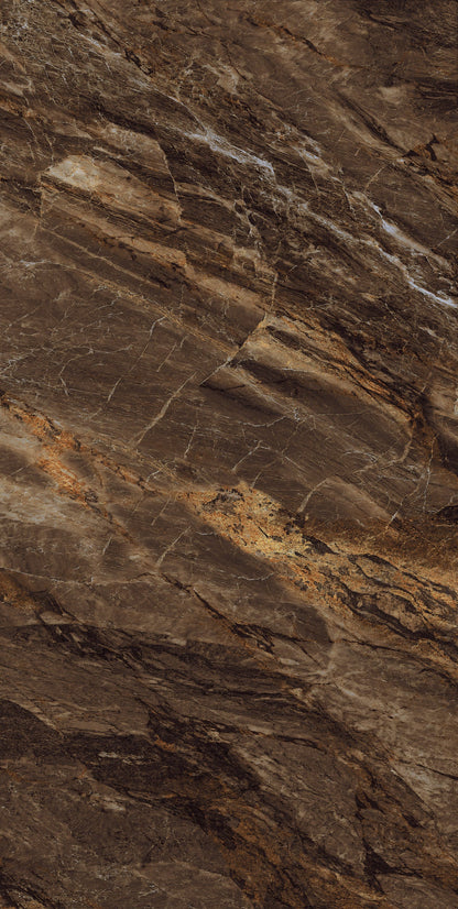 Bruno Brown High Gloss Porcelain 60x120cm Wall Floor Tiles